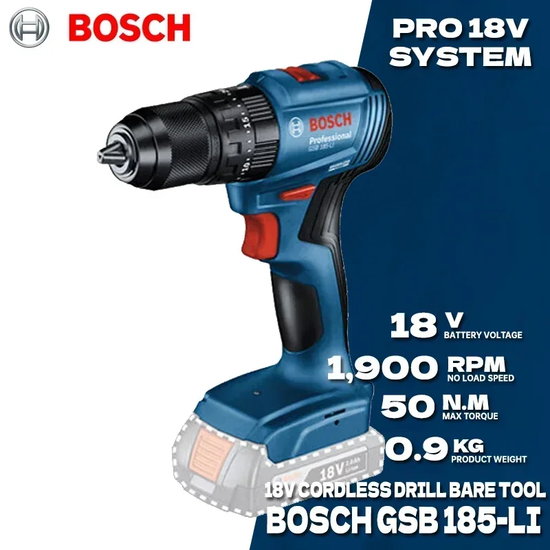 Bosch Drill Gsb 18V - بوش GSB 185-LI مثقاب تأثيري لاسلكي