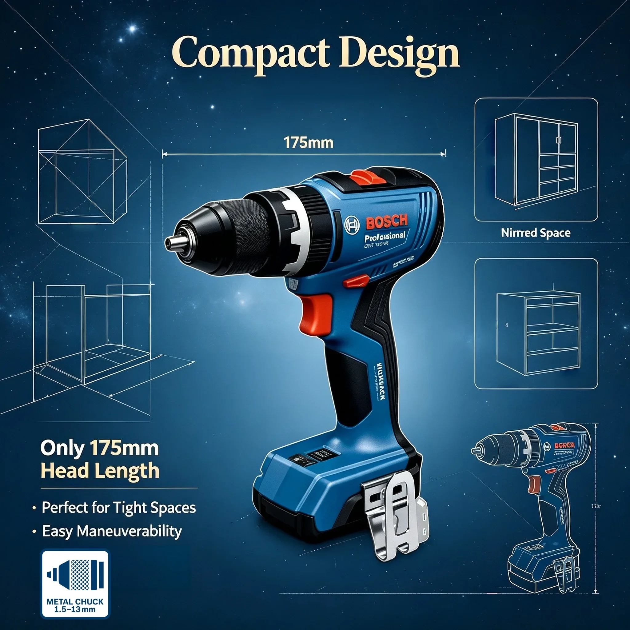 Bosch Drill Gsb 18V - بوش GSB 18V-65 مثقاب/مفك براغي لاسلكي
