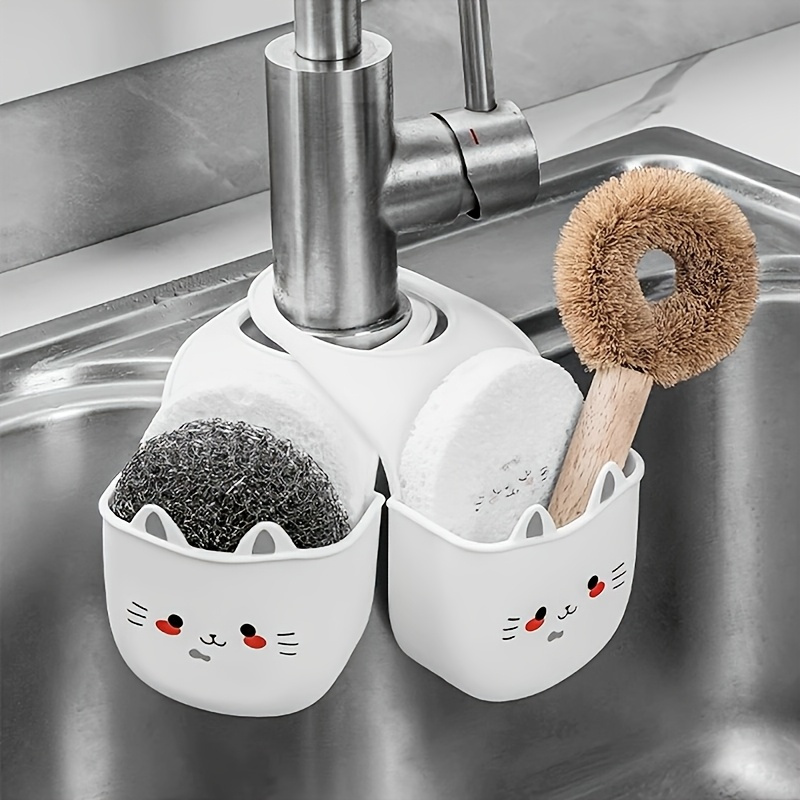 Silicone Tap Washer - سلة تخزين معلقة للمطبخ بتصميم قطة